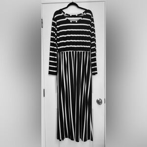 Black and White Striped Dress